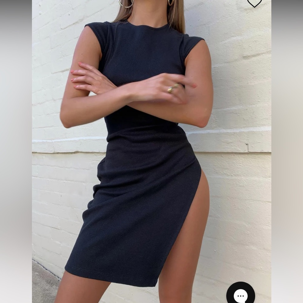 Princess Polly black midi dress with slit